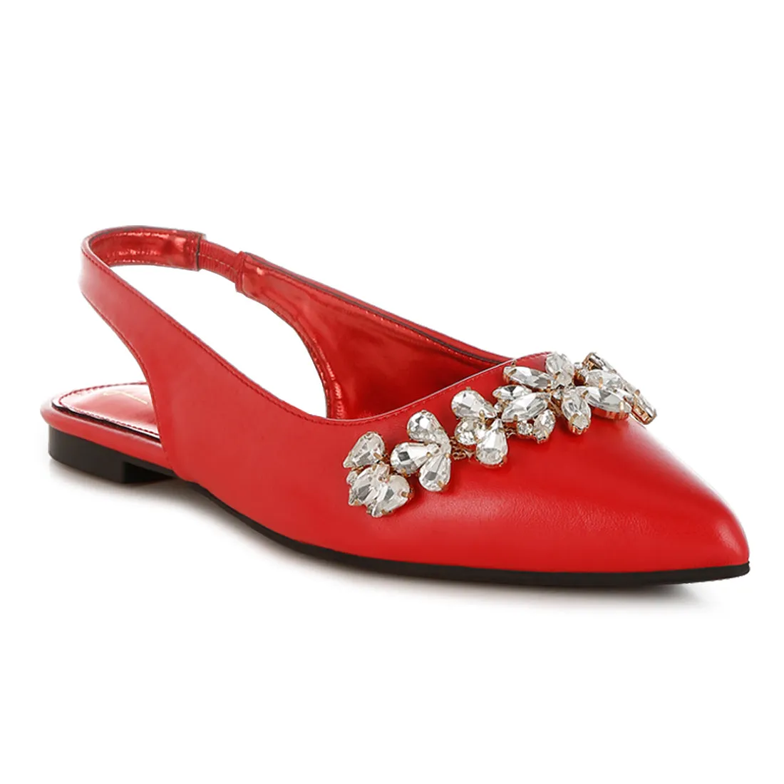 Diamante Embellished Flat Sandals
