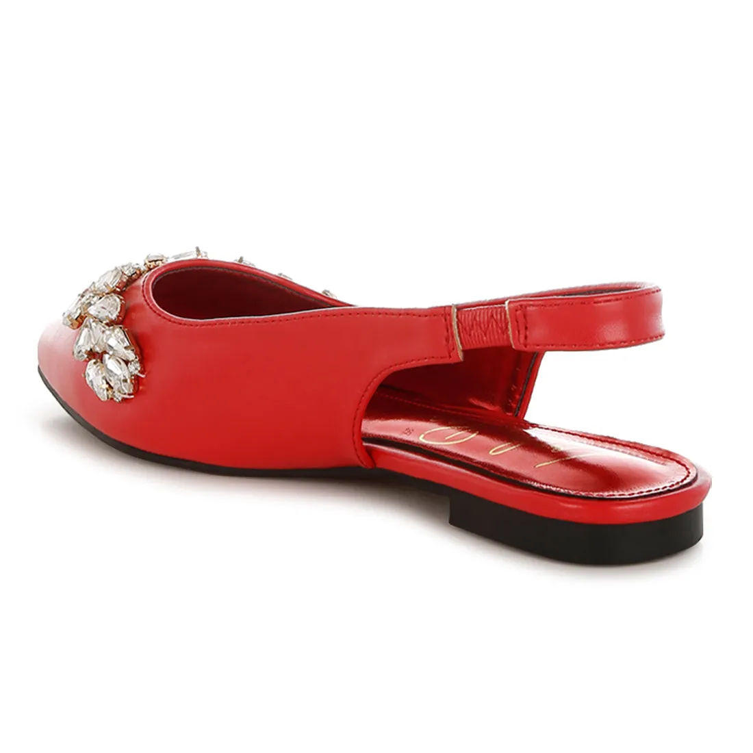 Diamante Embellished Flat Sandals