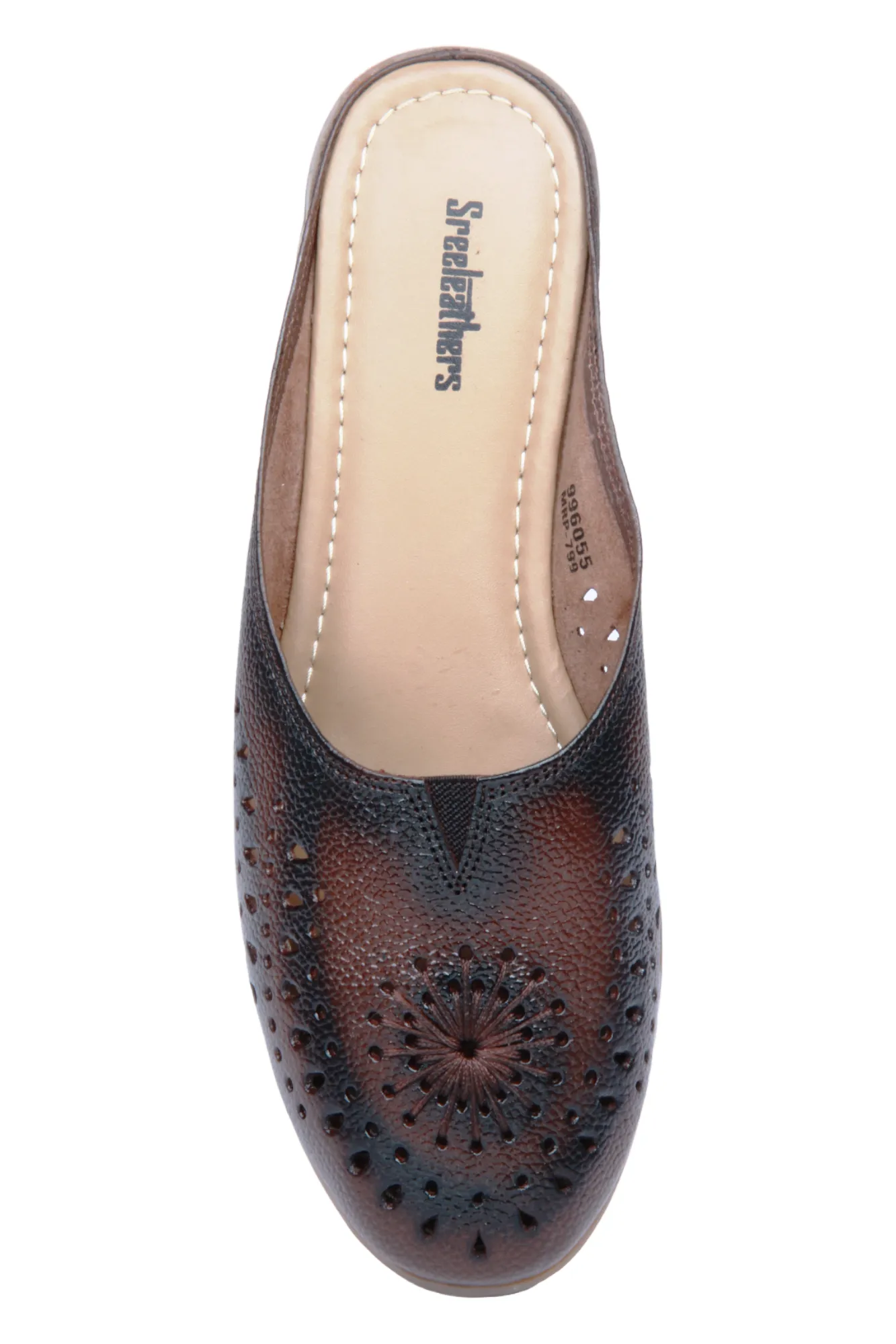 Ladies Leather flat Mules Cut 996055